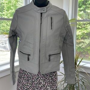 Jou Jou Cropped Leather Jacket